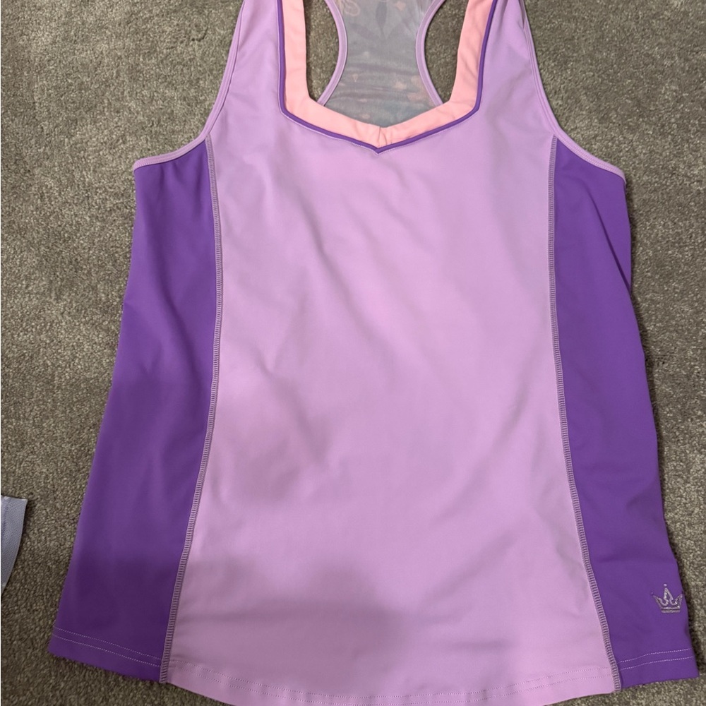 Crowned Athletics - Lavender & Purple Athletic Tank with Pink Trim